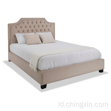Tombol Gaya Amerika Tufting Kain Berlapis Furnitur Kamar Tidur